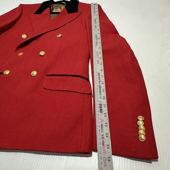 Gucci Herringbone Jacket 48 US 38 Red Wool Linen Double Breast Blazer NWT $3,600 - Picture 8 of 16